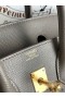 Hermes Birkin 25 Sellier Handmade Bag In Etain Epsom Calfskin