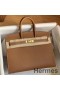 Hermes Birkin 25 Sellier Handmade Bag In Gold Epsom Calfskin