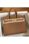 Hermes Birkin 25 Sellier Handmade Bag In Gold Epsom Calfskin