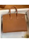 Hermes Birkin 25 Sellier Handmade Bag In Gold Epsom Calfskin