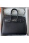 Hermes Birkin 25 Sellier Handmade Bag In Noir Epsom Calfskin
