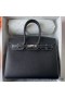 Hermes Birkin 25 Sellier Handmade Bag In Noir Epsom Calfskin