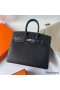 Hermes Birkin 25 Sellier Handmade Bag In Noir Epsom Calfskin