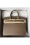 Hermes Birkin 25 Sellier Handmade Bag In Taupe Epsom Calfskin