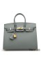 Hermes Birkin 25 Sellier Handmade Bag In Vert Amanda Epsom Calfskin