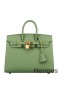 Hermes Birkin 25 Sellier Handmade Bag In Vert Criquet Epsom Calfskin