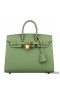 Hermes Birkin 25 Sellier Handmade Bag In Vert Criquet Epsom Calfskin