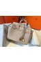 Hermes Birkin 25cm Bag In Beige Clemence Leather GHW