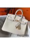 Hermes Birkin 25cm Bag In Beton Clemence Leather GHW