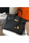 Hermes Birkin 25cm Bag In Black Clemence Leather GHW