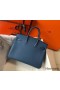 Hermes Birkin 25cm Bag In Blue Agate Clemence Leather GHW