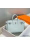 Hermes Birkin 25cm Bag In Blue Brume Clemence Leather PHW