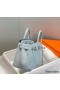 Hermes Birkin 25cm Bag In Blue Brume Clemence Leather PHW