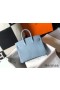 Hermes Birkin 25cm Bag In Blue Lin Clemence Leather GHW