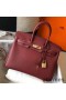 Hermes Birkin 25cm Bag In Bordeaux Clemence Leather GHW