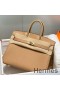 Hermes Birkin 25cm Bag In Chai Clemence Leather GHW
