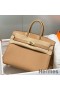 Hermes Birkin 25cm Bag In Chai Clemence Leather GHW