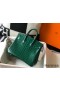 Hermes Birkin 25cm Bag In Green Embossed Crocodile Leather