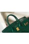 Hermes Birkin 25cm Bag In Green Embossed Crocodile Leather