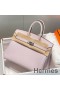 Hermes Birkin 25cm Bag In Mauve Pale Clemence Leather PHW