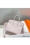 Hermes Birkin 25cm Bag In Mauve Pale Clemence Leather PHW
