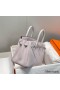 Hermes Birkin 25cm Bag In Mauve Pale Clemence Leather PHW