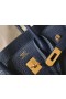 Hermes Birkin 25cm Bag In Navy Blue Clemence Leather GHW
