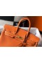 Hermes Birkin 25cm Bag In Orange Clemence Leather GHW