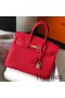 Hermes Birkin 25cm Bag In Red Clemence Leather GHW