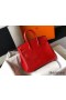 Hermes Birkin 25cm Bag In Red Embossed Crocodile Leather