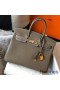 Hermes Birkin 25cm Bag In Taupe Clemence Leather GHW