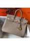 Hermes Birkin 25cm Bag In Tourterelle Clemence Leather GHW