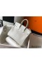 Hermes Birkin 25cm Bag In White Embossed Crocodile Leather