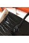 Hermes Birkin 30 Bag In Black Crocodile Porosus Shiny Skin