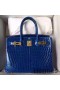 Hermes Birkin 30 Bag In Blue Electric Crocodile Niloticus Skin