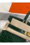 Hermes Birkin 30 Bag In Green Crocodile Porosus Shiny Skin