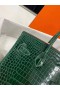 Hermes Birkin 30 Bag In Green Crocodile Porosus Shiny Skin