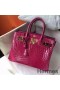 Hermes Birkin 30 Bag In Rose Red Crocodile Niloticus Shiny Skin