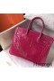 Hermes Birkin 30 Bag In Rose Red Crocodile Niloticus Shiny Skin