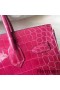 Hermes Birkin 30 Bag In Rose Red Crocodile Niloticus Shiny Skin