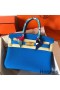 Hermes Birkin 30 Handmade Bag In Blue Clemence Leather