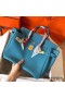 Hermes Birkin 30 Handmade Bag In Blue Jean Clemence Leather