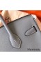 Hermes Birkin 30 Handmade Bag In Blue Lin Clemence Leather