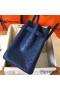Hermes Birkin 30 Handmade Bag In Blue Ostrich Skin