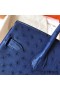 Hermes Birkin 30 Handmade Bag In Blue Ostrich Skin