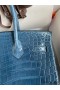 Hermes Birkin 30 Handmade Bag In Blue Tempete Crocodile Niloticus Shiny Skin