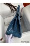 Hermes Birkin 30 Handmade Bag In Blue Tempete Crocodile Niloticus Shiny Skin