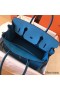 Hermes Birkin 30 Handmade Bag In Blue Zanzibar Clemence Leather