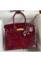 Hermes Birkin 30 Handmade Bag In Bordeaux Crocodile Niloticus Shiny Skin
