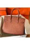 Hermes Birkin 30 Handmade Bag In Brown Ostrich Skin